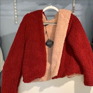 Cozy double sided fluffy jacket